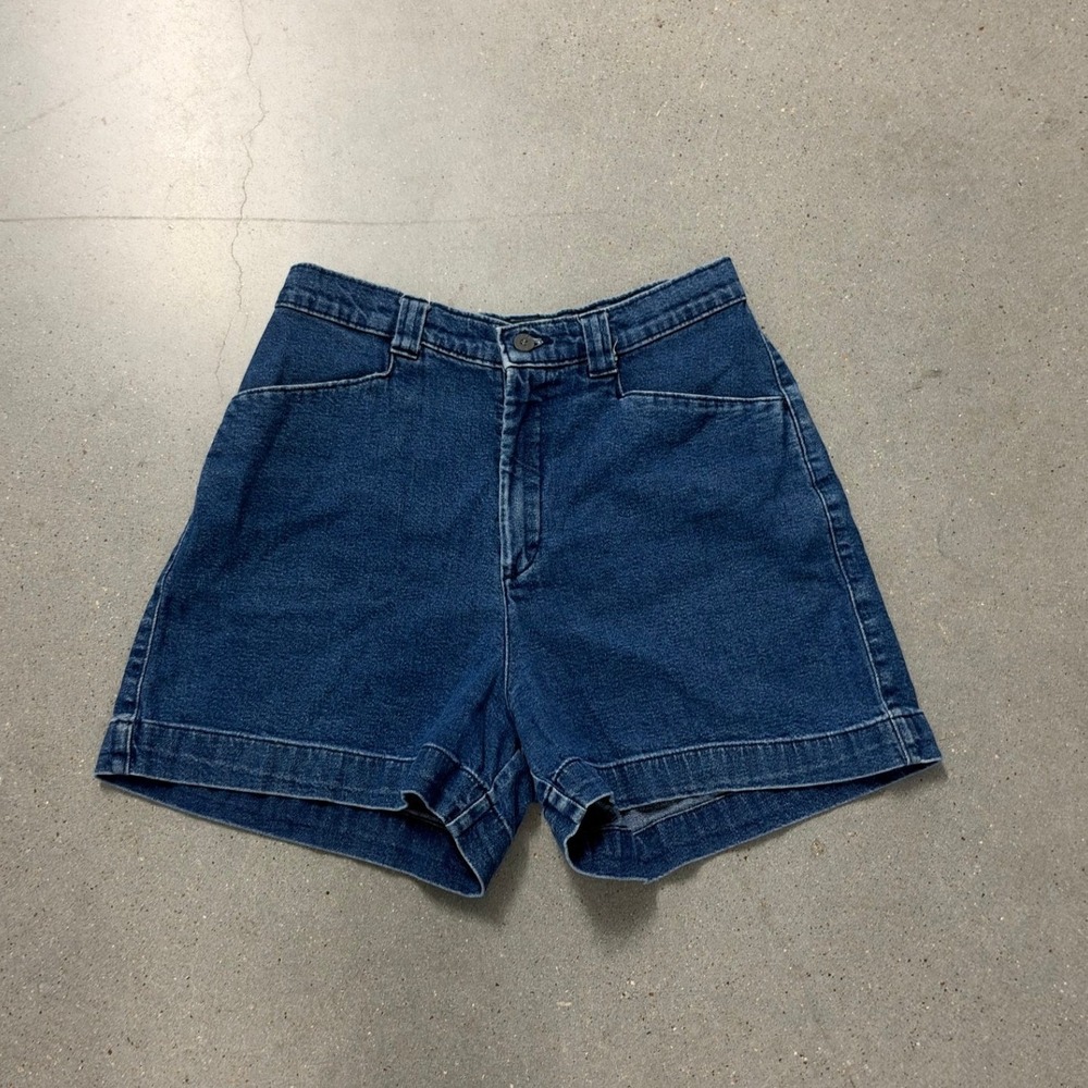 Lee Casuals High Waisted Denim Shorts Dark Wash Blue Womens 8 MED Mom Shorts